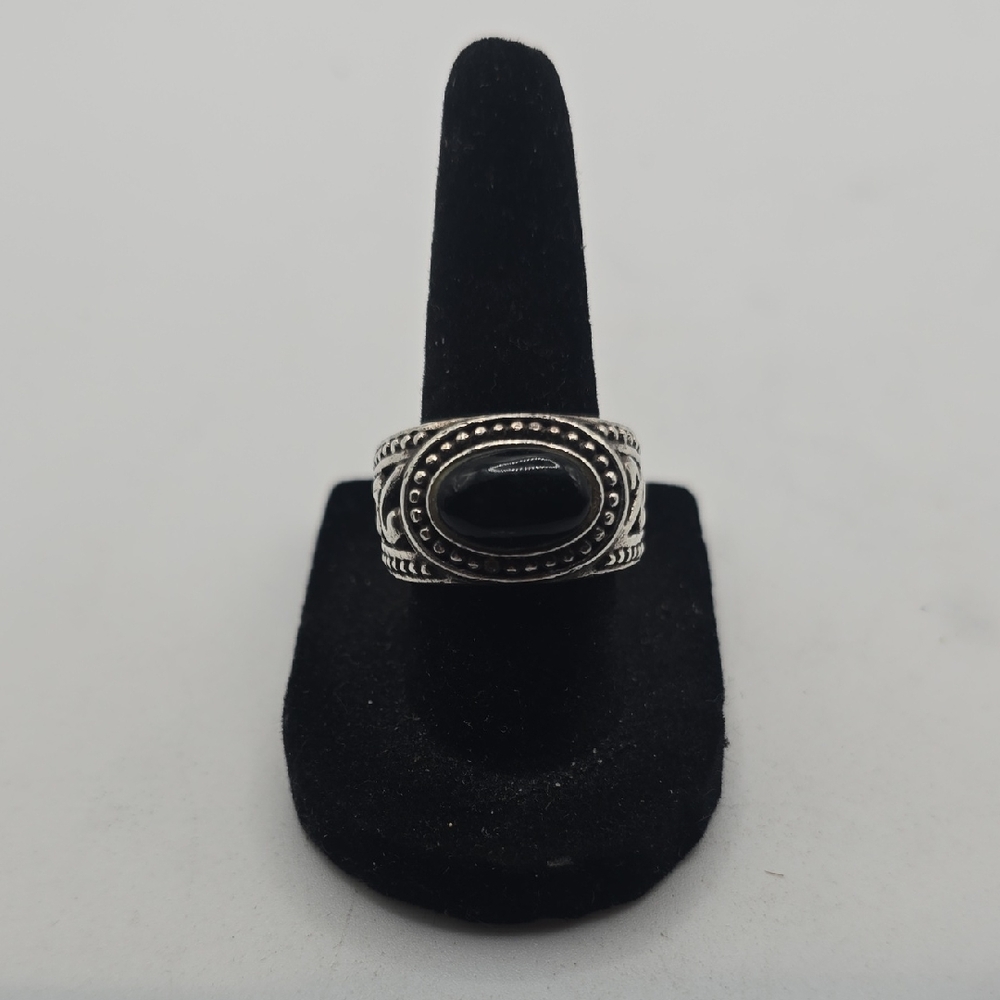 Studio Barse Sterling Silver Ring with Black Stone